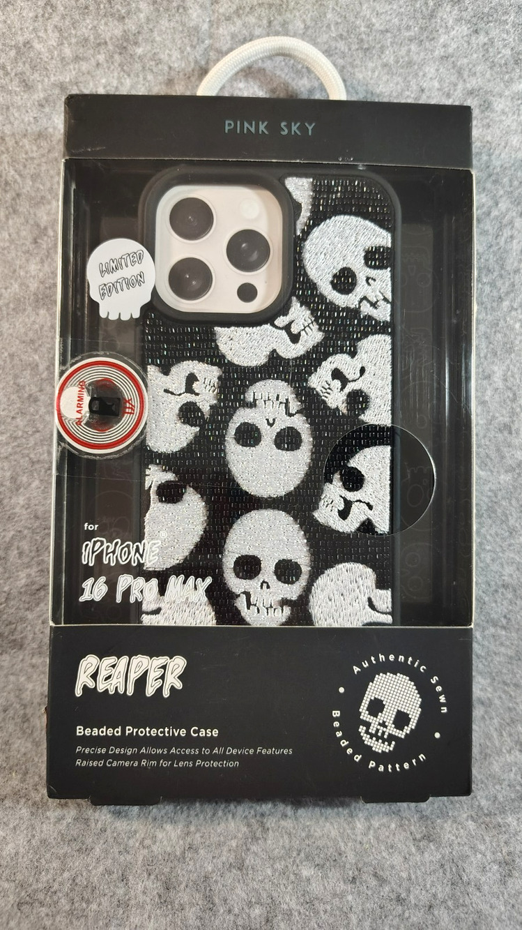 Sky Reaper Beaded Skull iPhone 16 Case Limited Edition NIB
